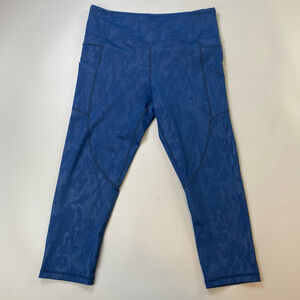 Women's Zyia Active Blue Camo Crop Leggings Size 12